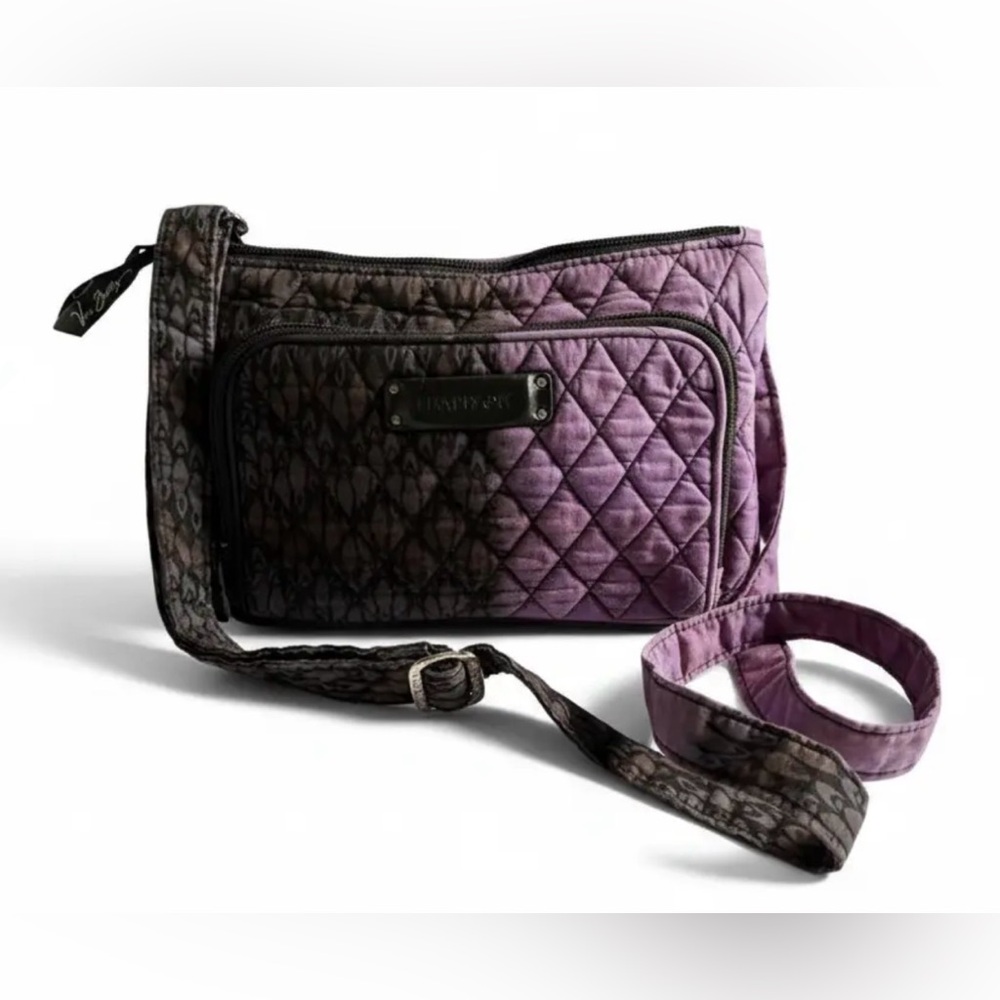 Vera Bradley Black + Purple Dip Dyed Crossbody Purse / Bag